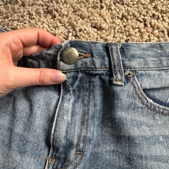 Free People Embroidered Denim Jean Shorts - Picture 6 of 8